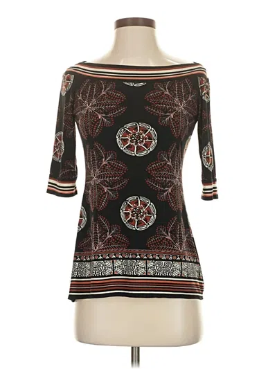 Pre-owned Max Studio 3/4 Sleeve Top Brown Boatneck Tops