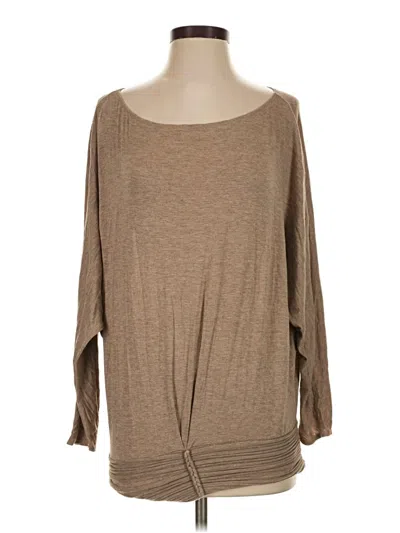Pre-owned Max Studio 3/4 Sleeve Top Brown Boatneck Tops