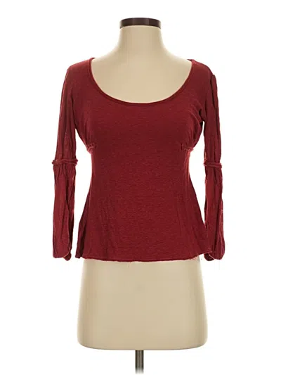 Pre-owned Max Studio 3/4 Sleeve Top Burgundy Sweetheart Neckline Tops