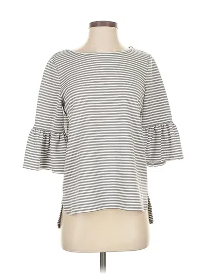 Pre-owned Max Studio 3/4 Sleeve Top Gray Boatneck Tops