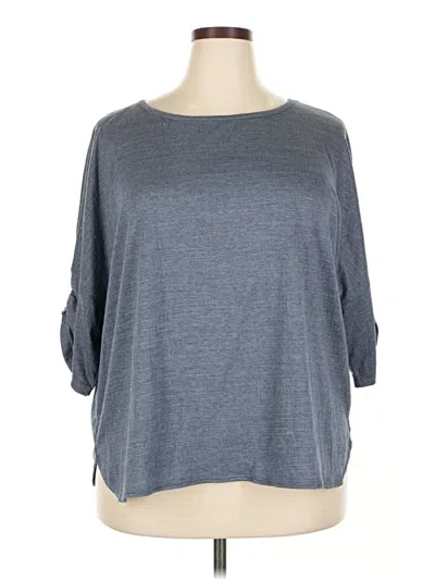 Pre-owned Max Studio 3/4 Sleeve Top Gray Boatneck Tops