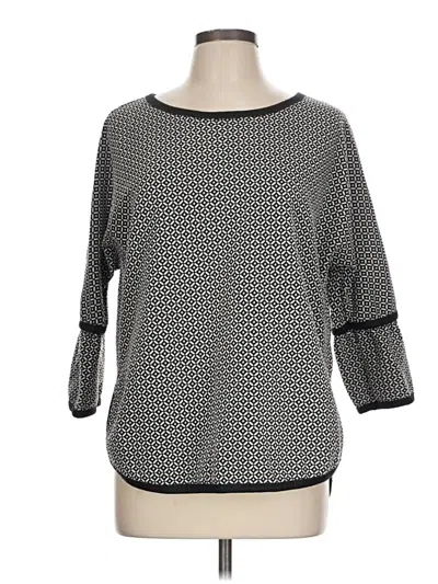 Pre-owned Max Studio 3/4 Sleeve Top Gray Boatneck Tops