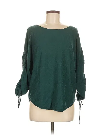 Pre-owned Max Studio 3/4 Sleeve Top Green Boatneck Tops