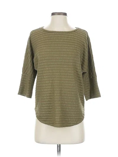 Pre-owned Max Studio 3/4 Sleeve Top Green Boatneck Tops