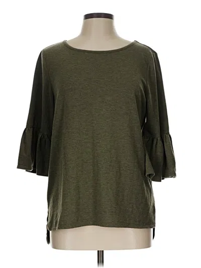 Pre-owned Max Studio 3/4 Sleeve Top Green Boatneck Tops