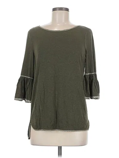 Pre-owned Max Studio 3/4 Sleeve Top Green Boatneck Tops