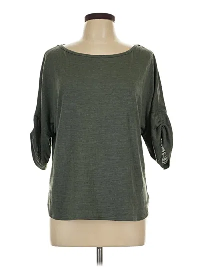 Pre-owned Max Studio 3/4 Sleeve Top Green Boatneck Tops