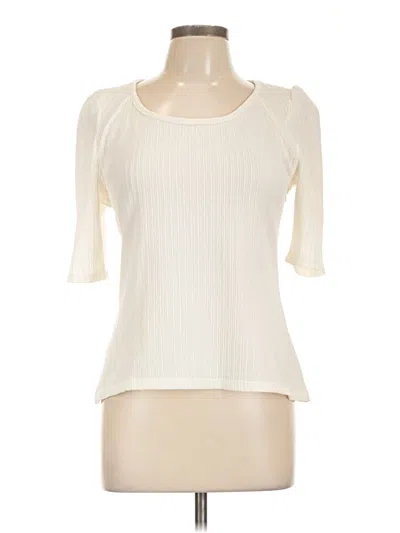 Pre-owned Max Studio 3/4 Sleeve Top Ivory Scoop Neck Tops