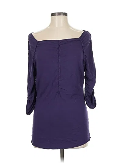 Pre-owned Max Studio 3/4 Sleeve Top Purple Sweetheart Neckline Tops