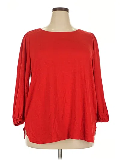 Pre-owned Max Studio 3/4 Sleeve Top Red Boatneck Tops