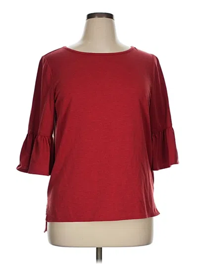 Pre-owned Max Studio 3/4 Sleeve Top Red Boatneck Tops