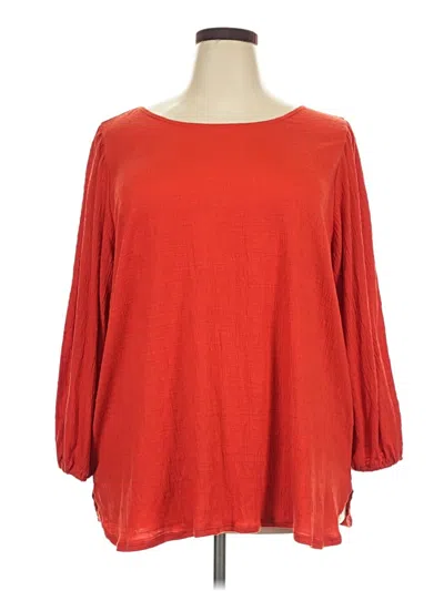 Pre-owned Max Studio 3/4 Sleeve Top Red Boatneck Tops