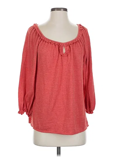 Pre-owned Max Studio 3/4 Sleeve Top Red Scoop Neck Tops