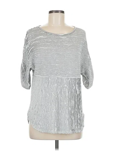 Pre-owned Max Studio 3/4 Sleeve Top Silver Boatneck Tops