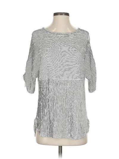 Pre-owned Max Studio 3/4 Sleeve Top Silver Boatneck Tops