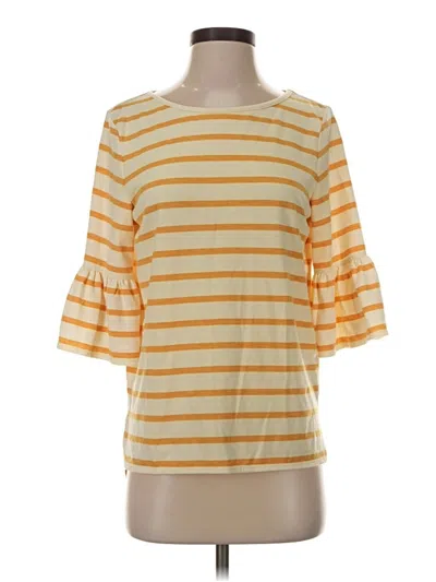 Pre-owned Max Studio 3/4 Sleeve Top Yellow Boatneck Tops
