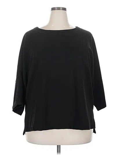 Pre-owned Max Studio 3/4 Sleeve T-shirt In Black