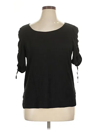 Pre-owned Max Studio 3/4 Sleeve T-shirt In Black