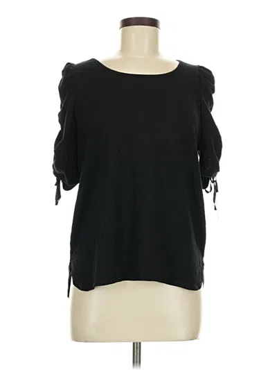 Pre-owned Max Studio 3/4 Sleeve T-shirt In Black