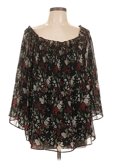 Pre-owned Max Studio 3/4 Sleeve T-shirt In Black