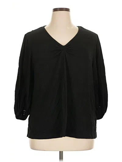 Pre-owned Max Studio 3/4 Sleeve T-shirt In Black