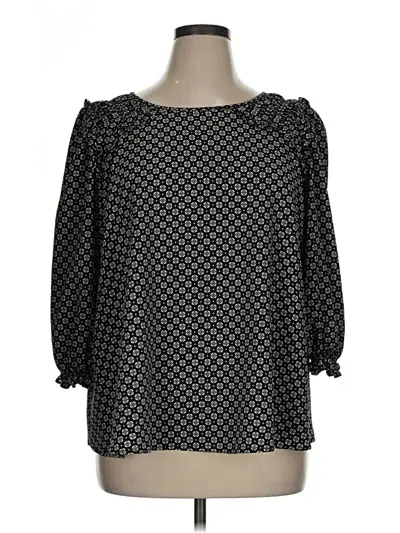 Pre-owned Max Studio 3/4 Sleeve T-shirt In Black