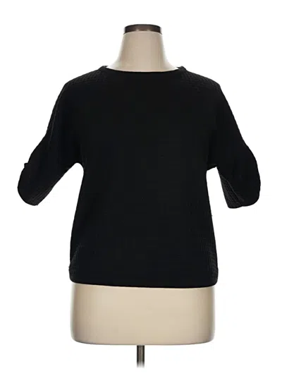 Pre-owned Max Studio 3/4 Sleeve T-shirt In Black