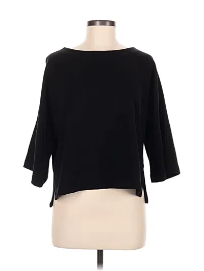 Pre-owned Max Studio 3/4 Sleeve T-shirt In Black