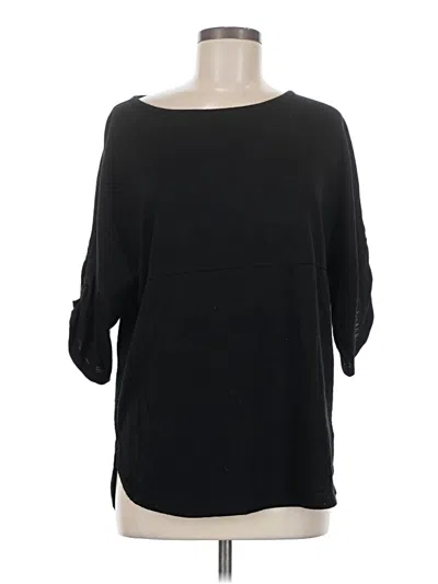 Pre-owned Max Studio 3/4 Sleeve T-shirt In Black