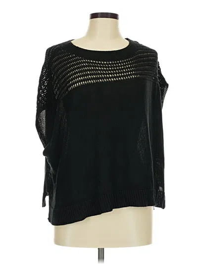 Pre-owned Max Studio 3/4 Sleeve T-shirt In Black