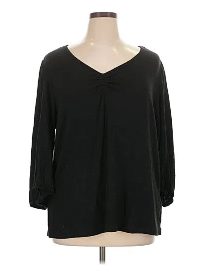 Pre-owned Max Studio 3/4 Sleeve T-shirt In Black