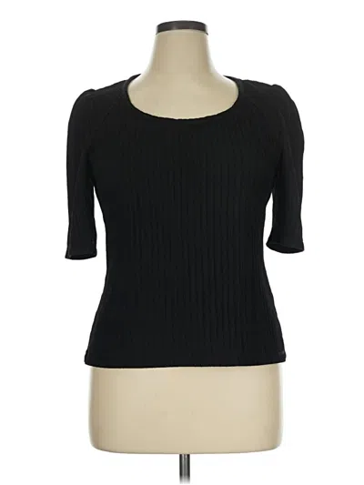 Pre-owned Max Studio 3/4 Sleeve T-shirt In Black