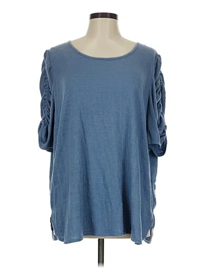 Pre-owned Max Studio 3/4 Sleeve T-shirt In Blue