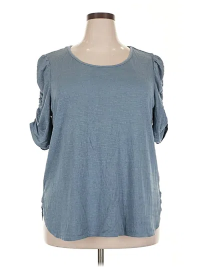 Pre-owned Max Studio 3/4 Sleeve T-shirt In Blue