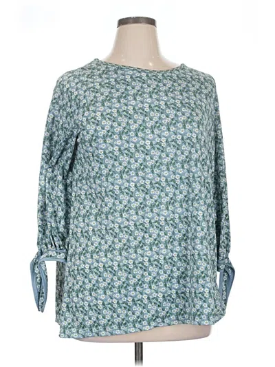 Pre-owned Max Studio 3/4 Sleeve T-shirt In Blue