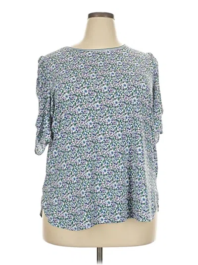 Pre-owned Max Studio 3/4 Sleeve T-shirt In Blue
