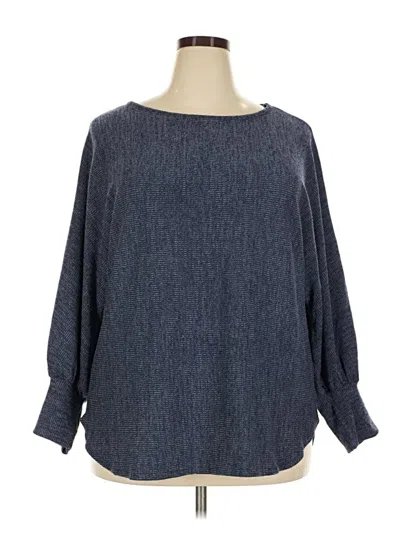 Pre-owned Max Studio 3/4 Sleeve T-shirt In Blue