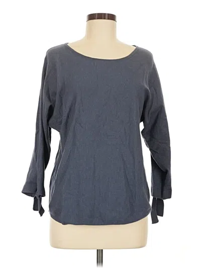 Pre-owned Max Studio 3/4 Sleeve T-shirt In Blue