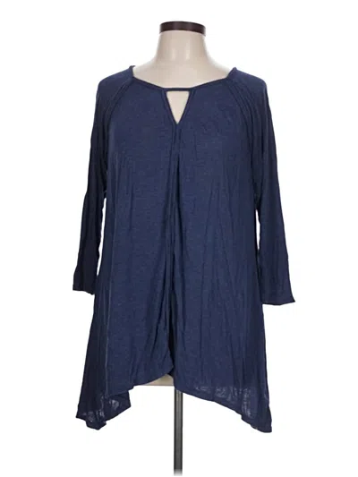 Pre-owned Max Studio 3/4 Sleeve T-shirt In Blue