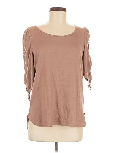 Pre-owned Max Studio 3/4 Sleeve T-shirt In Brown