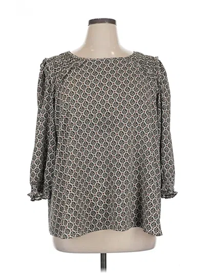 Pre-owned Max Studio 3/4 Sleeve T-shirt In Gray