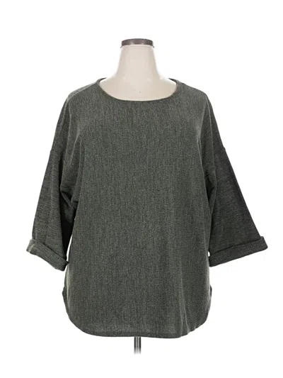 Pre-owned Max Studio 3/4 Sleeve T-shirt In Gray