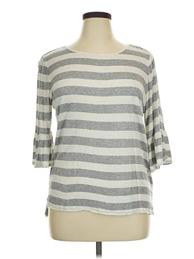 Pre-owned Max Studio 3/4 Sleeve T-shirt In Gray