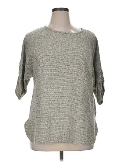 Pre-owned Max Studio 3/4 Sleeve T-shirt In Gray