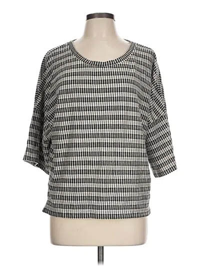 Pre-owned Max Studio 3/4 Sleeve T-shirt In Gray