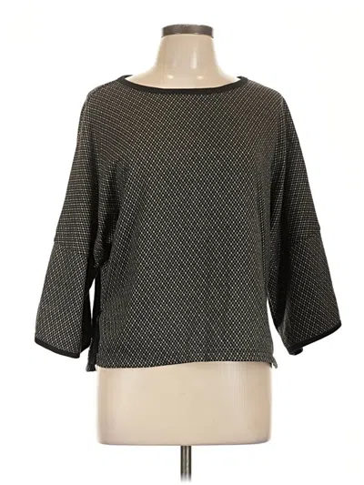 Pre-owned Max Studio 3/4 Sleeve T-shirt In Gray