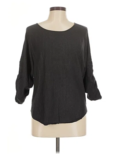 Pre-owned Max Studio 3/4 Sleeve T-shirt In Gray