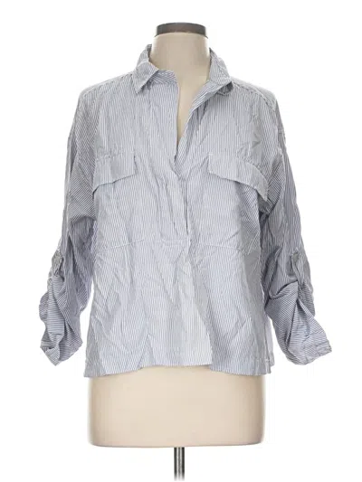 Pre-owned Max Studio 3/4 Sleeve T-shirt In Gray