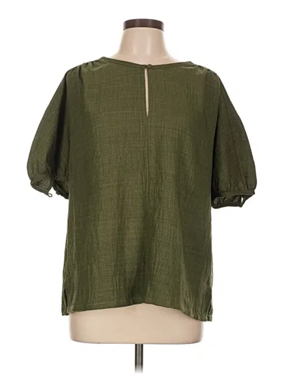 Pre-owned Max Studio 3/4 Sleeve T-shirt In Green
