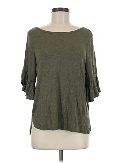 Pre-owned Max Studio 3/4 Sleeve T-shirt In Green